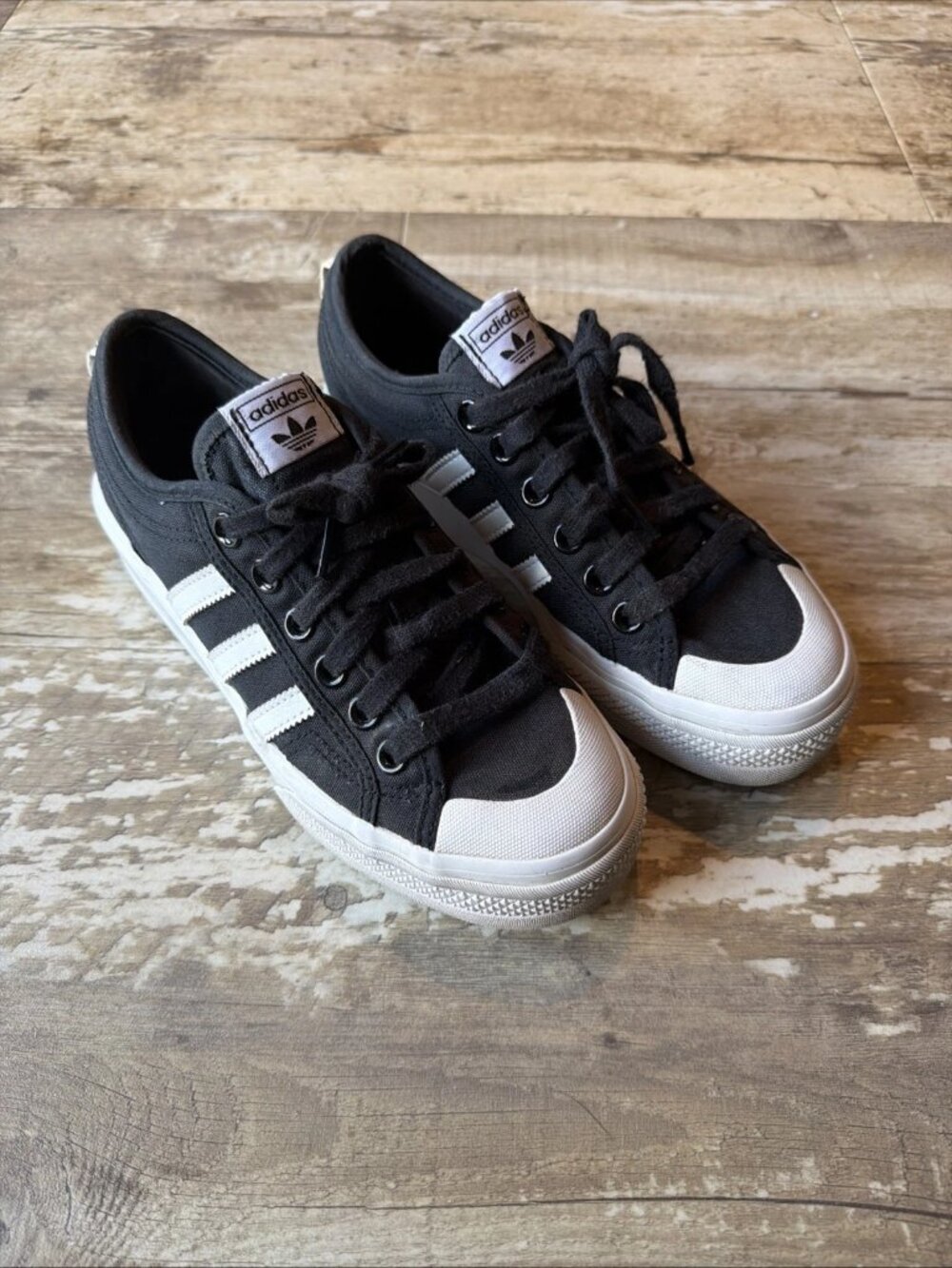 adidas Nizza Platform Shoes Black Walking Casual Comfort Lift Sneakers Women’s 7